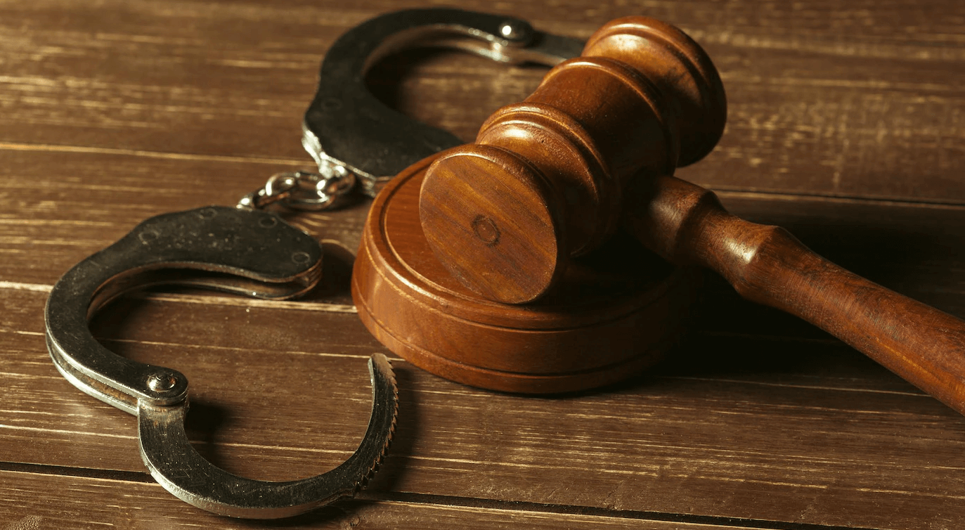 Handcuff and gavel