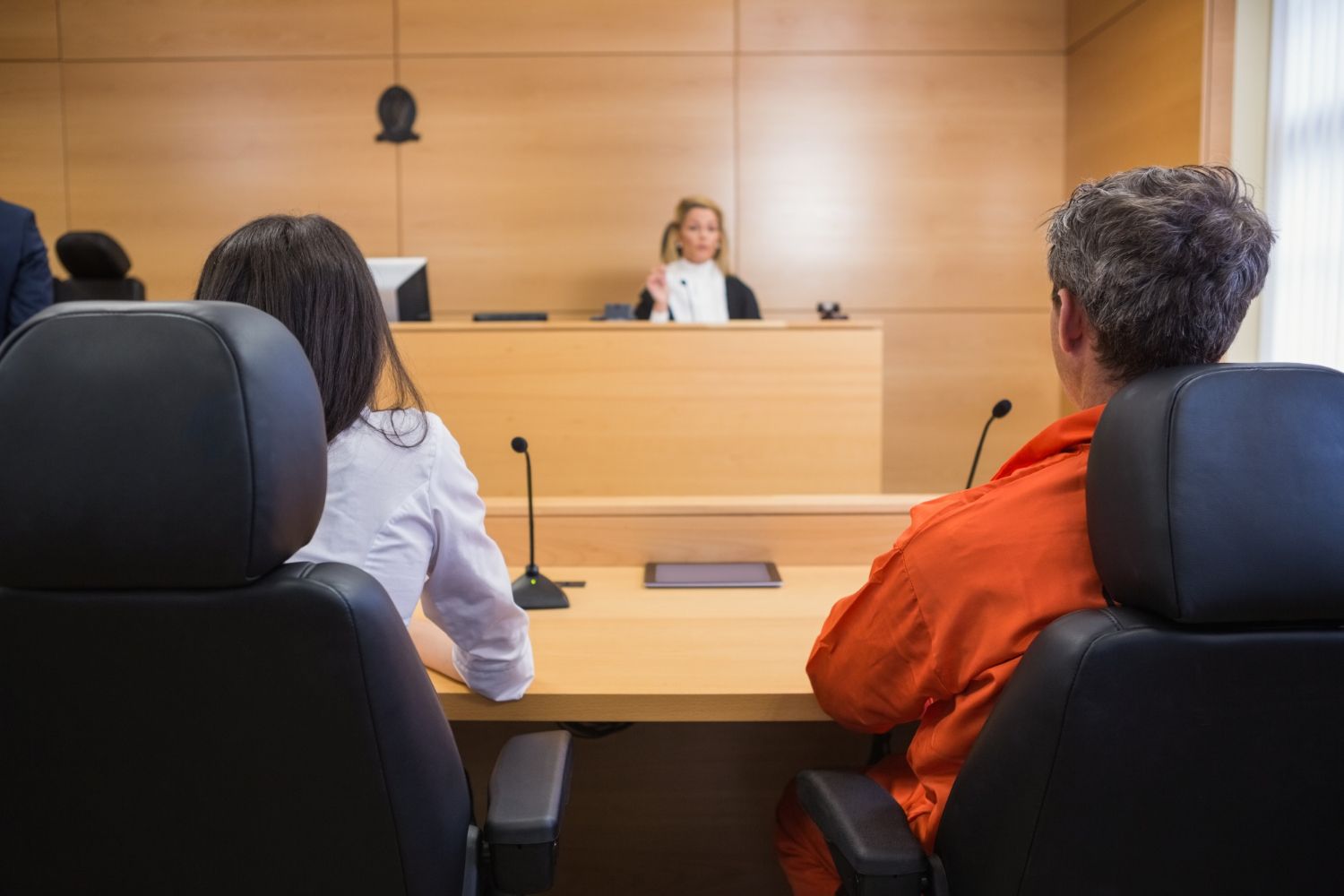A judge presides over a court scene
